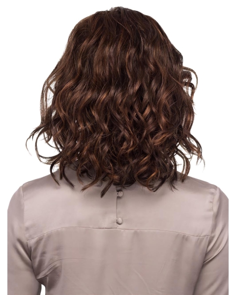 Brown Wavy Mono Quality Synthetic Women Wigs