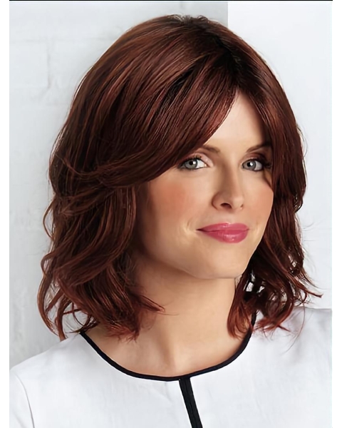  Shoulder Length Wavy Layered Mono Synthetic Women Wigs