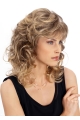 Ideal Blonde Wavy Shoulder Length Mono Classic Synthetic Women Wigs