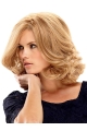 Trendy Blonde Wavy Shoulder Length Lace Front Synthetic Women  Wigs