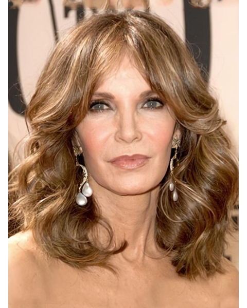 Jacklyn Smith Beguiling Shoulder-length Layered Wavy Lace Front Human Hair Wig