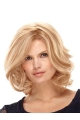 Incredible Blonde Wavy Shoulder Length Synthetic Women Wigs For Cancer