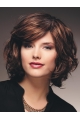 Fabulous New Design  Auburn Shoulder Length Wavy With Bangs Capless Synthetic Women Wigs