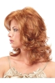 Incredible Auburn Wavy Shoulder Length Capless Synthetic Celebrity Women Wigs