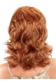 Incredible Auburn Wavy Shoulder Length Capless Synthetic Celebrity Women Wigs