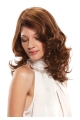 Soft  Wavy Shoulder Length Monofilament Human Hair Wigs For Cancer