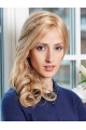 Affordable Blonde Wavy Shoulder Length Lace Front Human Hair Women Wigs