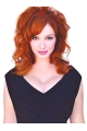 Incredible Shoulder Length Wavy Capless Copper Human Hair Wigs For Women