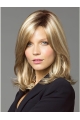 Blonde Comfortable Wavy Synthetic Medium Wigs