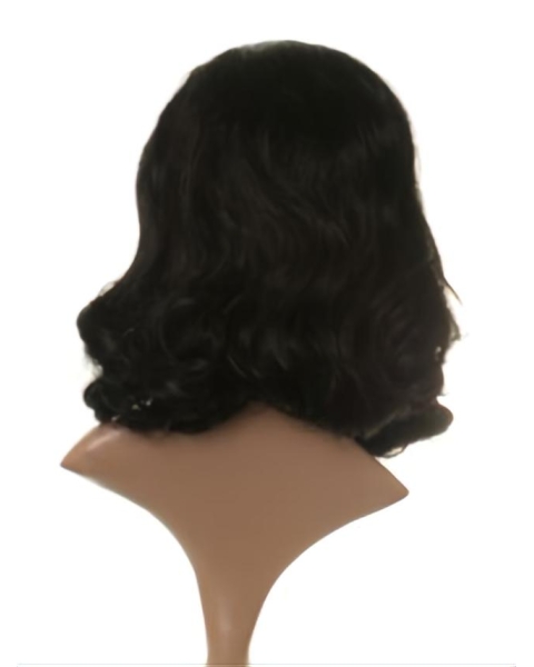 Amazing Black Wavy Shoulder Length Celebrity Wigs