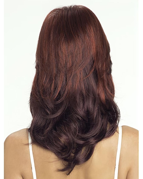 Red Trendy Medium Wavy Capless Synthetic Women Wigs