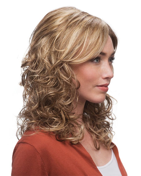 Gorgeous Blonde Wavy Capless Medium Synthetic Wome Wigs